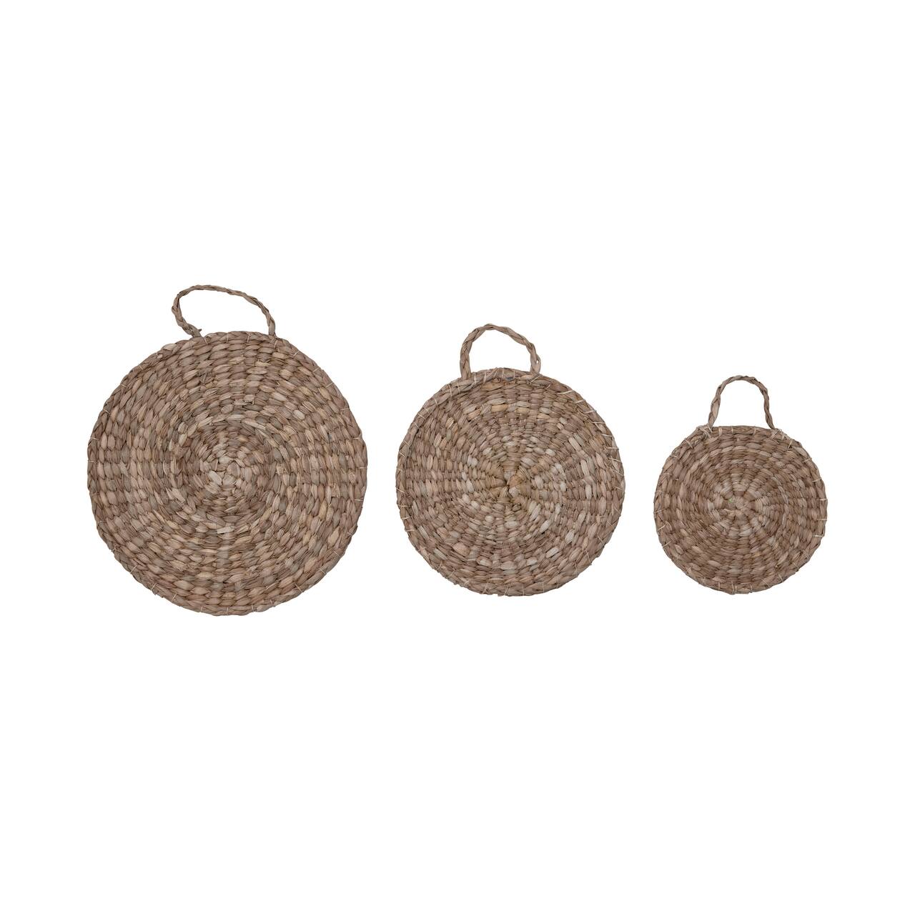 Hello Honey® Brown Hand-Woven Bankuan Trivets with Handles Set